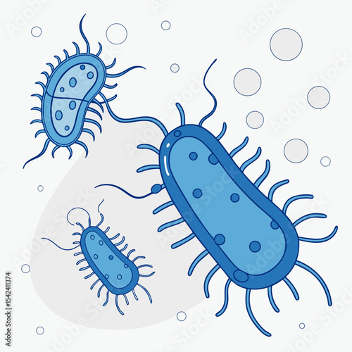 Bacteria Vector Illustration | Microorganism Biology Medical Concept