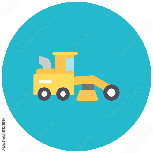 Grader icon vector image. Can be used for Construction Vehicles.