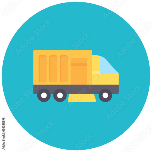 Road Sweeper icon vector image. Can be used for Construction Vehicles.