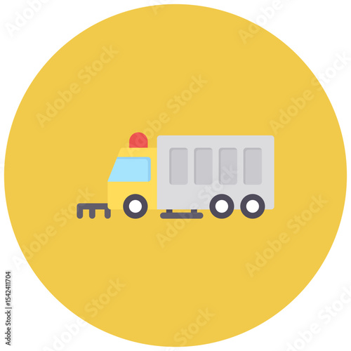 Street Sweeper icon vector image. Can be used for Construction Vehicles.