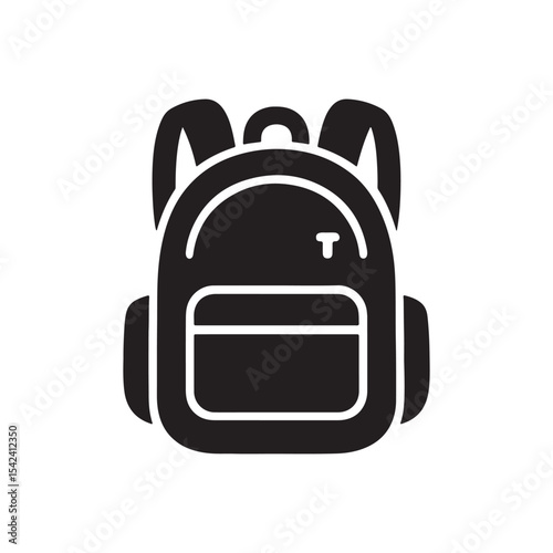 Iconic Black and White Backpack Illustration A Stylish and Practical Design for School Travel and Everyday Use