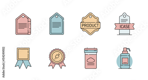 Collection of product labels and tags vector design for marketing and branding promotional materials template