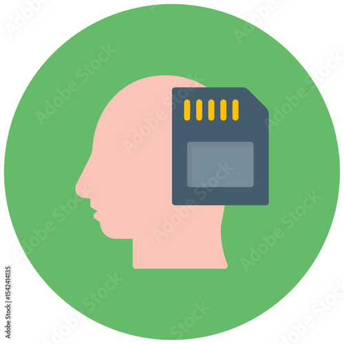Memory icon vector image. Can be used for ADHD.