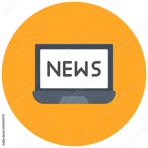 Laptop and News icon vector image. Can be used for Press Freedom Day.