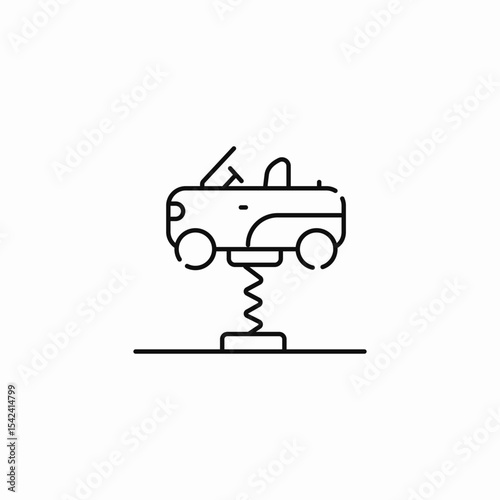 bouncing car toy icon sign vector
