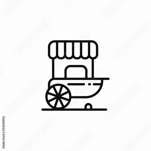 carnival food cart icon sign vector