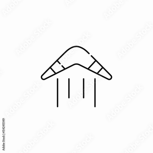 flying boomerang toy icon sign vector