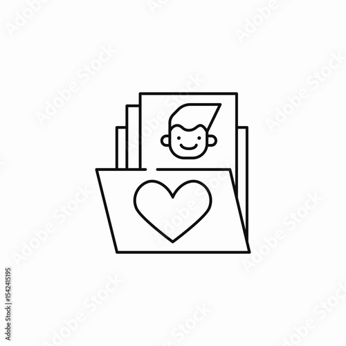 folder photos heart icon sign vector