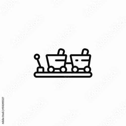 miniature railroad carts icon sign vector