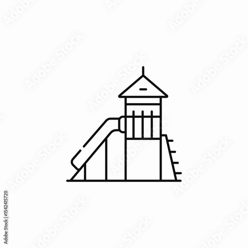 playground slide structure icon sign vector