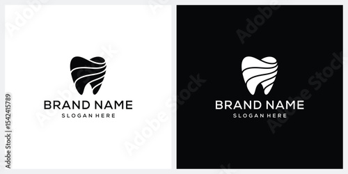 teeth tooth dental logo design vector template