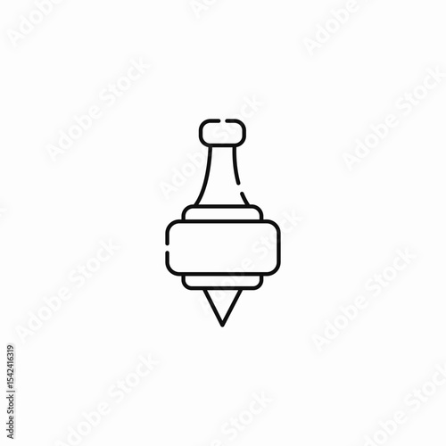 wooden spinning top icon sign vector