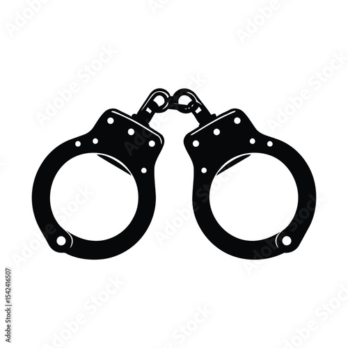 Black handcuff silhouette vector illustration on white background