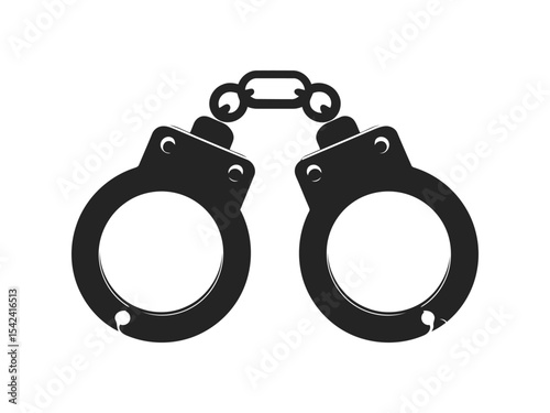 Black handcuff silhouette vector illustration on white background