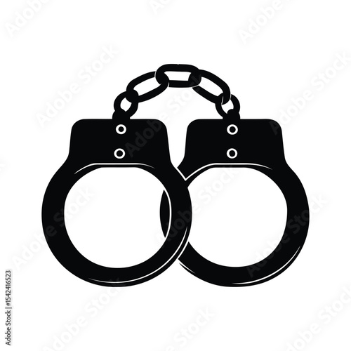 Black handcuff silhouette vector illustration on white background