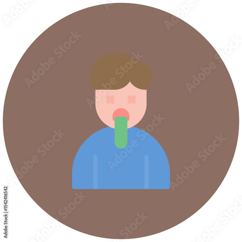 Vomiting icon vector image. Can be used for Allergy Symptoms.