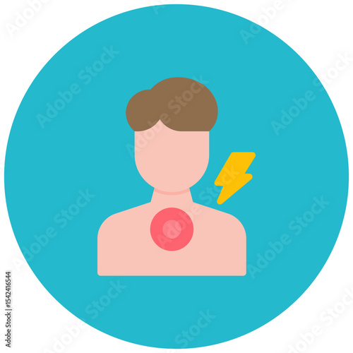 Swollen Lymph Nodes icon vector image. Can be used for Allergy Symptoms.