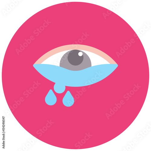 Watery Eyes icon vector image. Can be used for Allergy Symptoms.