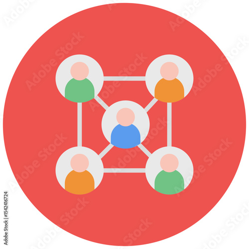 Social Ties icon vector image. Can be used for Social Relationship.