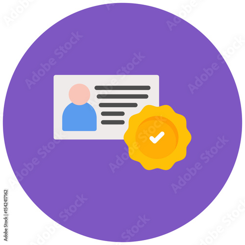 Verified icon vector image. Can be used for Compilance and Regulation.