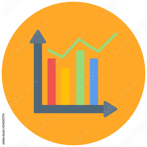 Bar Chart icon vector image. Can be used for Market Research.