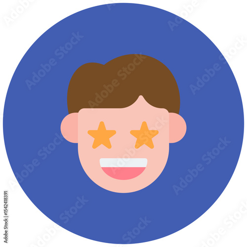 Excited icon vector image. Can be used for Human Emotions.