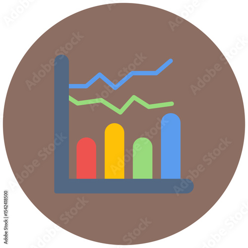Bar Chart icon vector image. Can be used for Data Science.