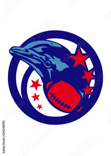 rugby ou foot americain dauphin logo etoile club