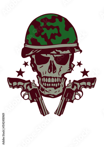tete de mort pistolet soft casque air arme revolver flingue militaire