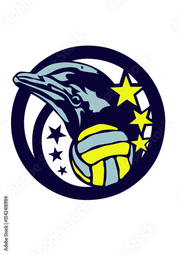 waterpolo ou volleyball dauphin logo etoile club