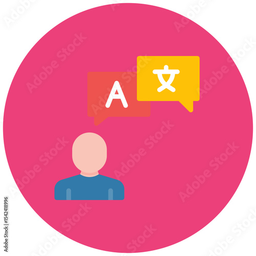 Multilingual icon vector image. Can be used for Data Science.