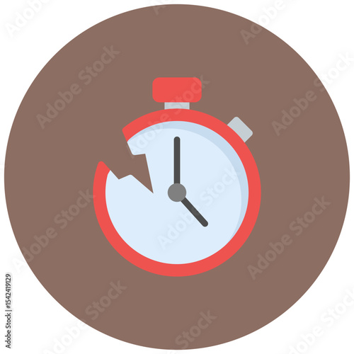 Broken Clock icon vector image. Can be used for Burnout.