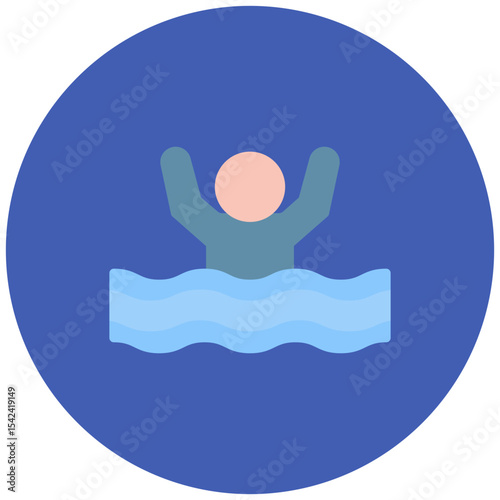 Drowning icon vector image. Can be used for Burnout.