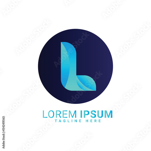 abstract l text logo