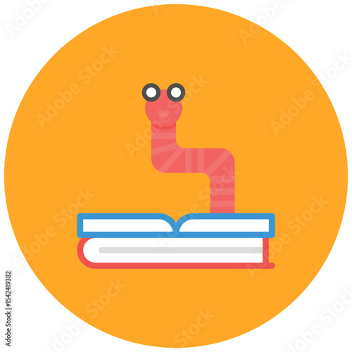 Bookworm icon vector image. Can be used for Urban Tribes.