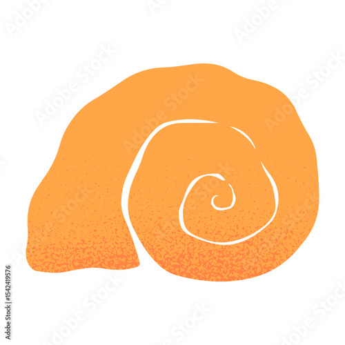 Isolated seashell.Ocean exotic underwater element.Hand drawn tropical beach shell.Modern symbol in naive simple style for banners,smm,branding,packaging,covers,prints.Retro summer vacation symbol