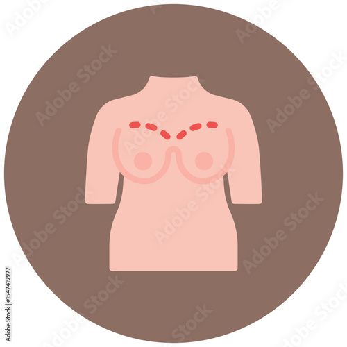 Breast Augmentation icon vector image. Can be used for Plastic and Cosmetic Surgery.