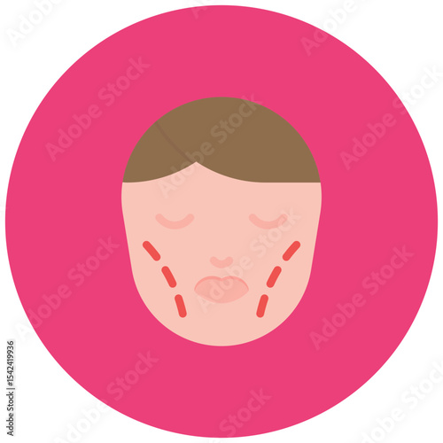 Chin Augmentation icon vector image. Can be used for Plastic and Cosmetic Surgery.