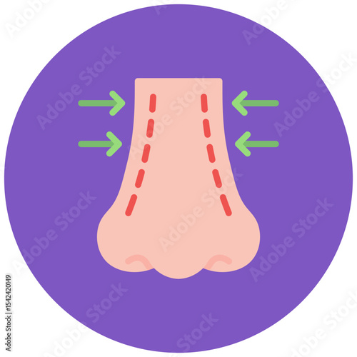 Rhinoplasty icon vector image. Can be used for Plastic and Cosmetic Surgery.