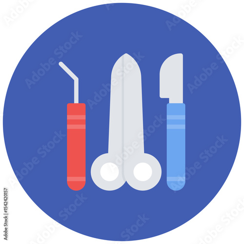 Surgical Instruments icon vector image. Can be used for Plastic and Cosmetic Surgery.
