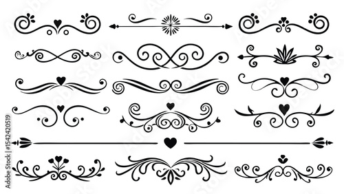 Black Vector Divider Elements Minimalist to Ornate