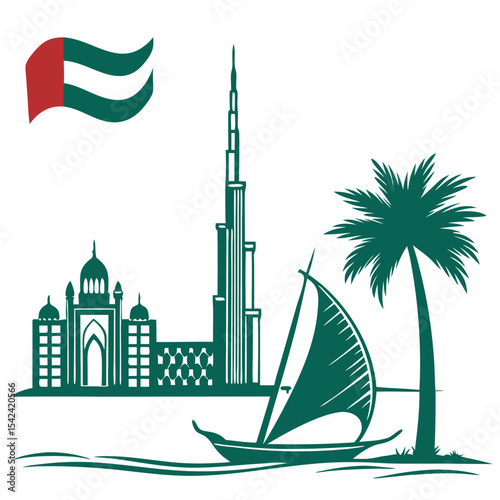 Clean and Modern Vector for UAE National Celebration