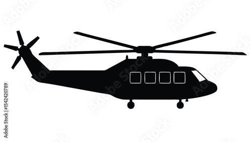 Rescue Helicopter Silhouette Vector Air Ambulance
