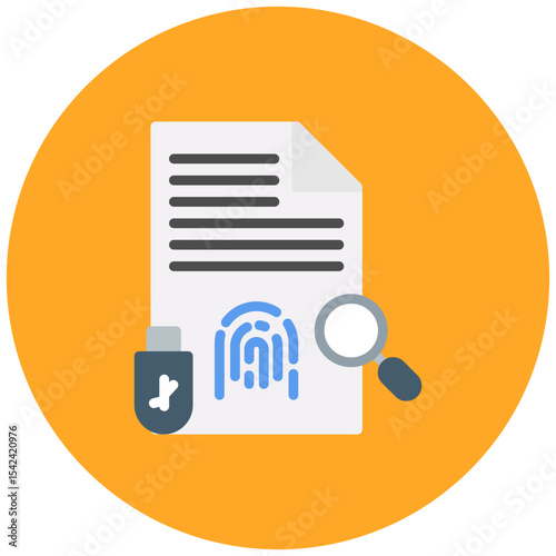 Evidence icon vector image. Can be used for Legal Services.