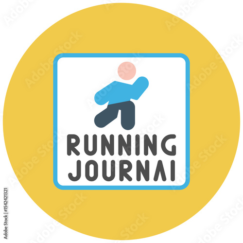 Running Journal icon vector image. Can be used for Marathon.
