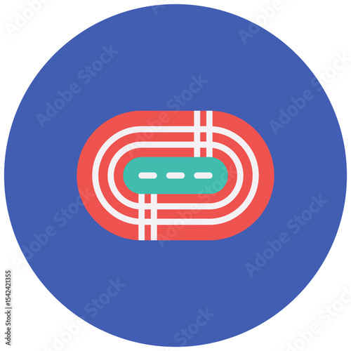 Running Track icon vector image. Can be used for Marathon.
