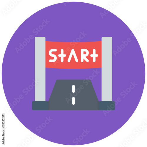 Starting Line icon vector image. Can be used for Marathon.