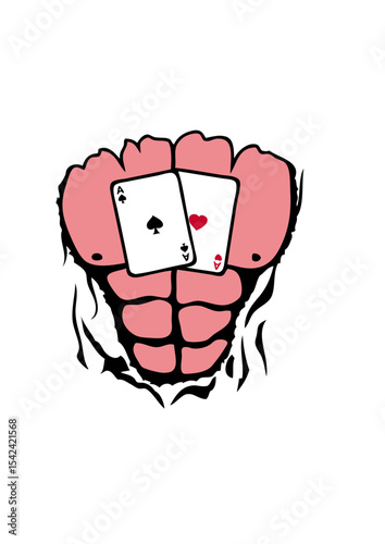 poker as carte torse corps muscle dechire muscu pectoraux abdos