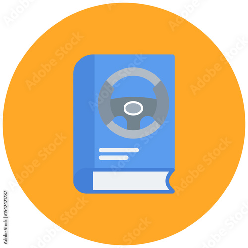Driver Education Book icon vector image. Can be used for Driving School.