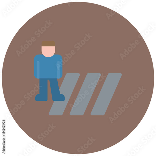 Pedestrian Crossing icon vector image. Can be used for Driving School.